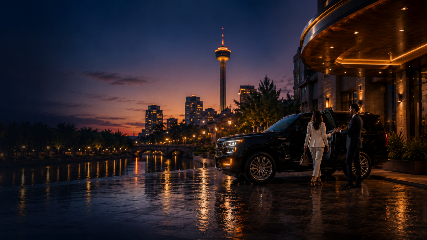 Business and convention evening in San Antonio